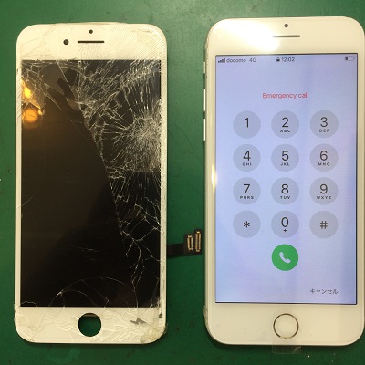 iPhone8画面修理後